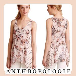 Anthropologie | VV Garden POP Floral Polka Dot Top